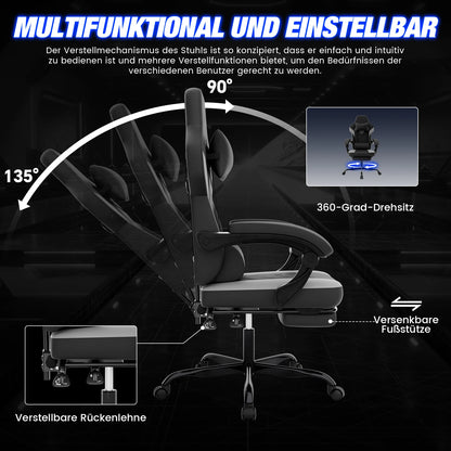 WOTSTA Gaming Chair, Ergonomic Office Chair, Racing Computer Chair, Height-Adjustable Computer Chair with Headrest