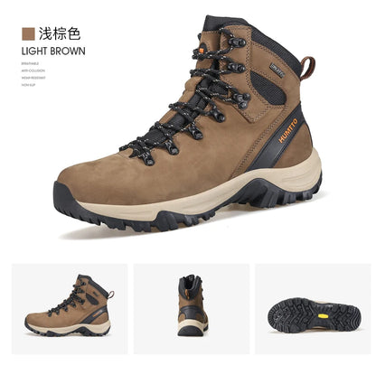 Zapatos de senderismo HUMTTO, botas de caza impermeables para hombre, botas tácticas de combate para desierto hasta el tobillo, botas de trekking para hombre y mujer, zapatillas cálidas de cuero