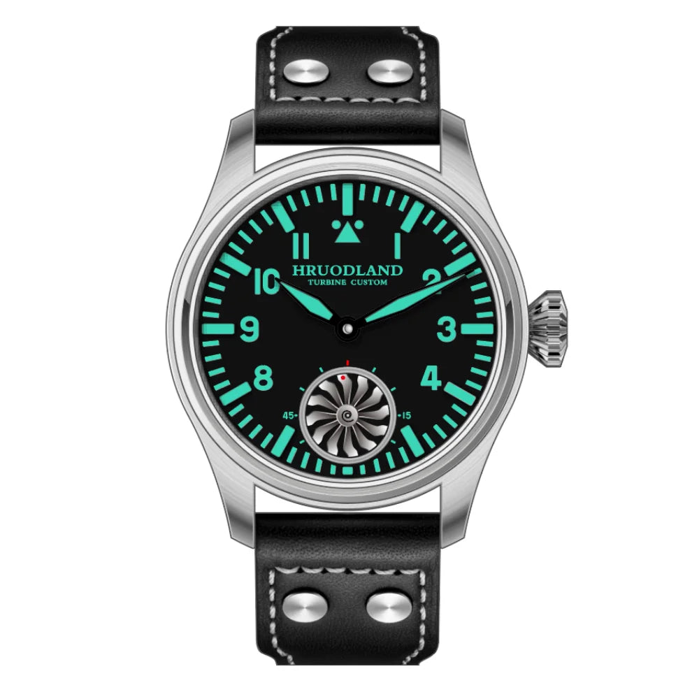 Hruodland 2025 Nuovo orologio meccanico da uomo Seagull ST3620 Retro Pilot 43MM BGW-9 luminoso, vetro zaffiro, turbina, Reloj Hombre