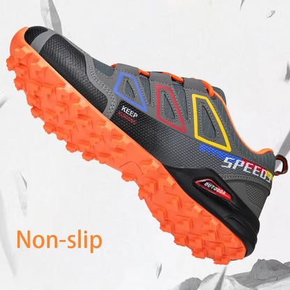 Men's Waterproof Hiking Shoes Wear-Resistant Outdoor Leather Hiking Hunting Tactical Sports Shoes