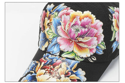 Summer Quick Dry Baseball Cap Men's and Women's Flower Sun Hats Printed Chinese Style Floral Sun Hats Outdoor Hats
