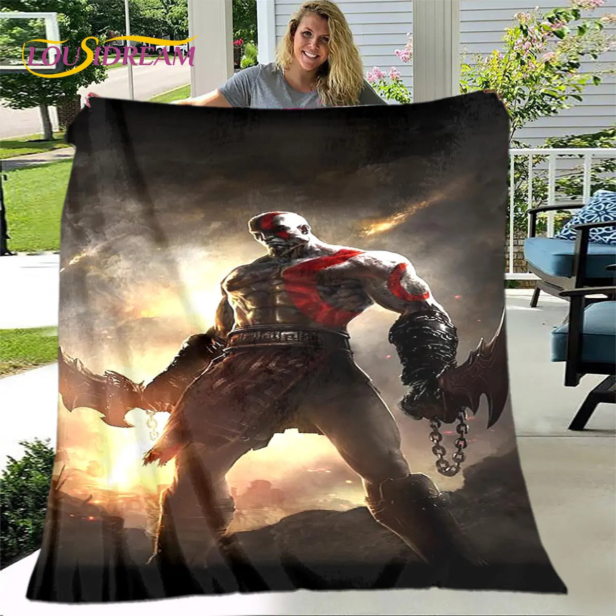 God of War Game Gamers Soft Plush Blanket,Flannel Blanket Throw Blanket for Living Room Bedroom Bed Sofa Picnic Cover Bettdecke