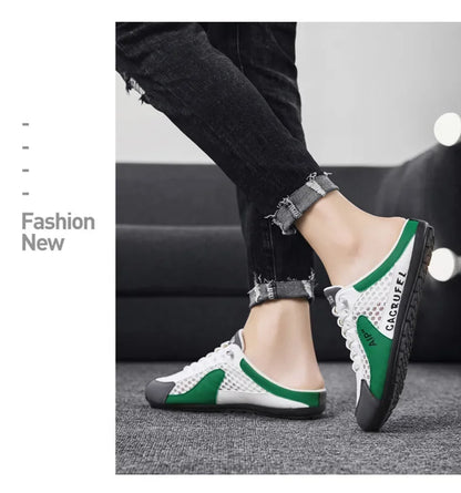 Slip-On-Sportschuhe für Herren mit Schnürung, atmungsaktivem Mesh, unisex, für Frühling und Herbst, niedrig geschnitten, flach, schnell und einfach anzuziehen