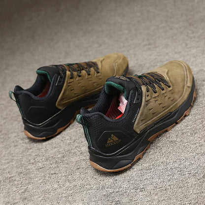 HIKEUP Latest Men's Hiking Shoes, Wear-Resistant Non-Slip Outdoor Sneakers, Rock Climbing Trekking Hunting Men Sports Suede Leather