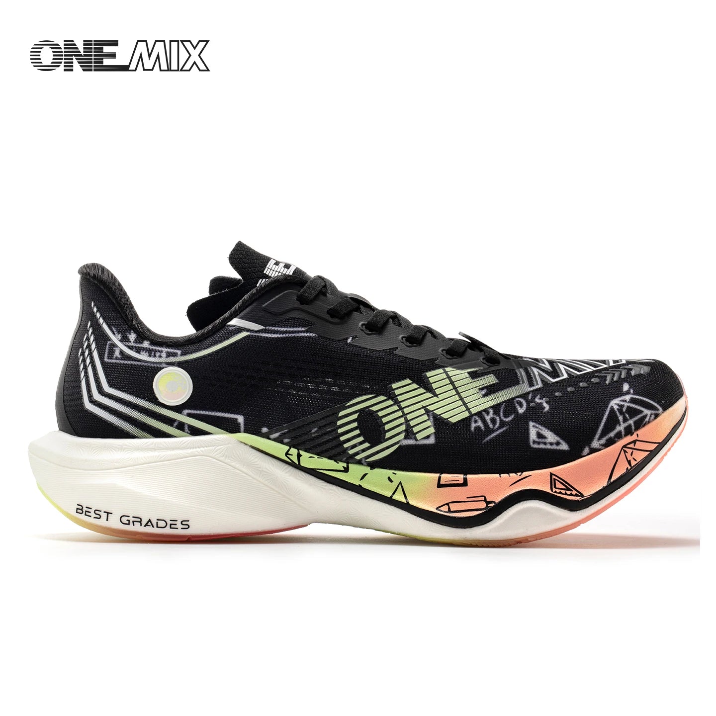 ONEMIX Sapatilhas de Corrida de Maratona em Nylon Carbon Board, Alívio de Impacto, Suporte Estável Profissional, Ressalto Ultraligeiro