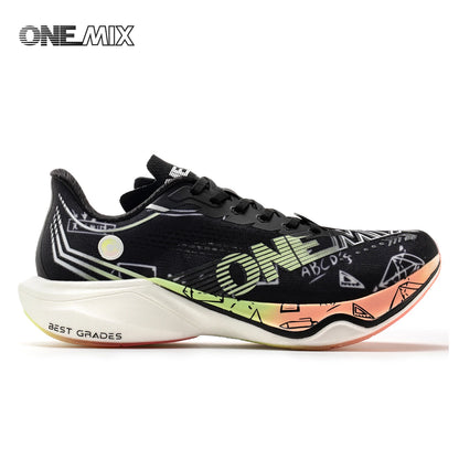 ONEMIX Sapatilhas de Corrida de Maratona em Nylon Carbon Board, Alívio de Impacto, Suporte Estável Profissional, Ressalto Ultraligeiro