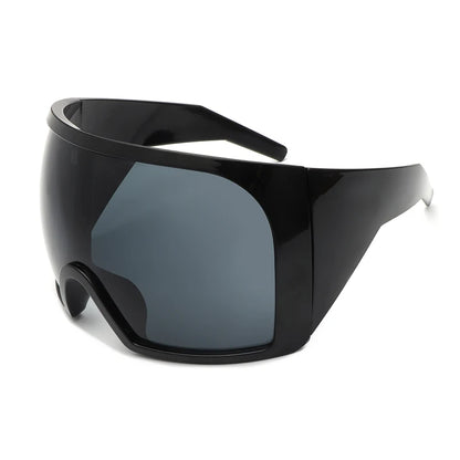 Oversized Black Punk Goggle Sunglasses Women Men Luxury Brand Designer Y2K Sport Sun Glasses Retro One Piece Outdoor Shade UV400