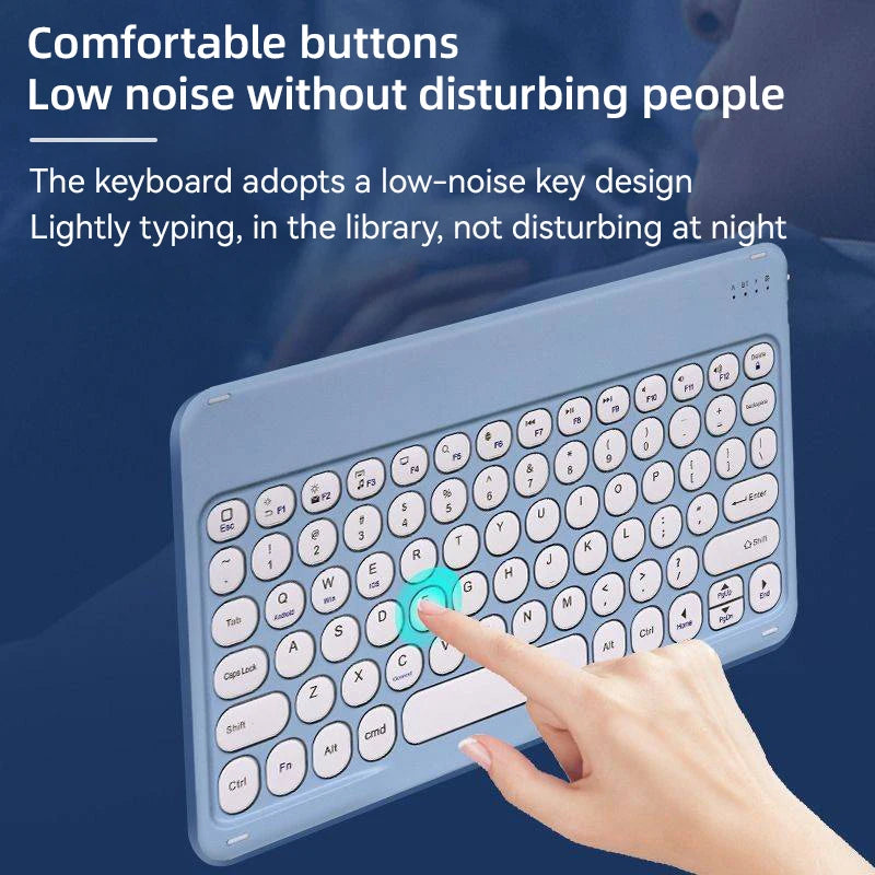10 in Wireless Keyboard For Apple Xiaomi Huawei Samsung Bluetooth Mouse For iOS Android Windows System Round Keycaps Big Battery