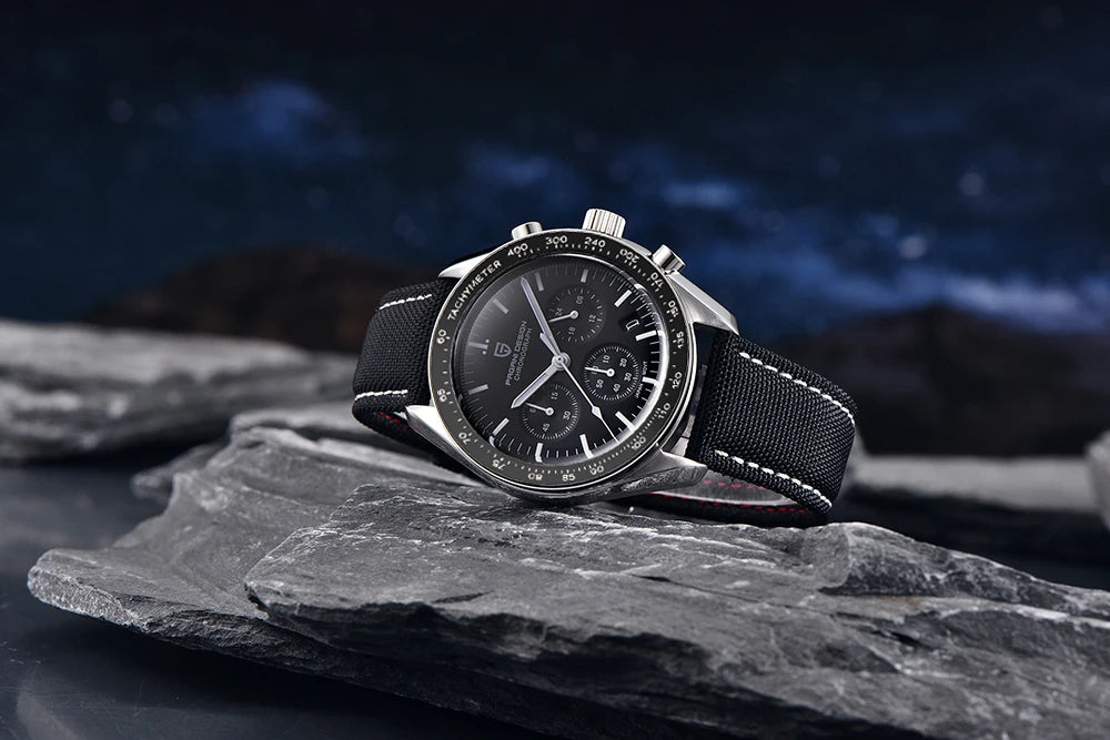 PAGANI DESIGN Moon Uhr – Luxuriöser Quarz-Chronograph für Herren, sportlicher Stil, Saphirglas mit Antireflexbeschichtung, leuchtende Anzeige