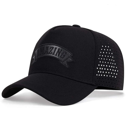 Unisex AMAZING bogstavbroderede baseballkasketter til forår og sommer, udendørs, justerbare, afslappede hatte, solbeskyttelseshatte