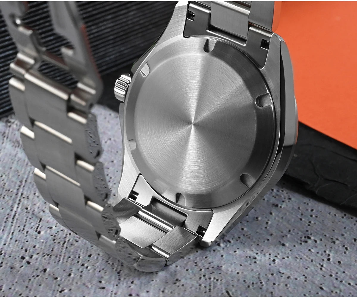 Relógio de Luxo para Homem San Martin 39mm com Mostrador em Pedra Aventurina, NH34 GMT Automático Mecânico, Safira, Impermeável e Luminescente SN0129