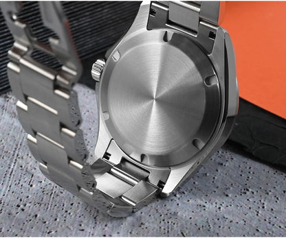 Relógio de Luxo para Homem San Martin 39mm com Mostrador em Pedra Aventurina, NH34 GMT Automático Mecânico, Safira, Impermeável e Luminescente SN0129