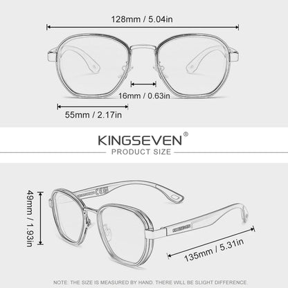 KINGSEVEN  Small Round Sunglasses Men Polarized Women Eyewear Retro Style Luxury Travel Glasses Shades UV400
