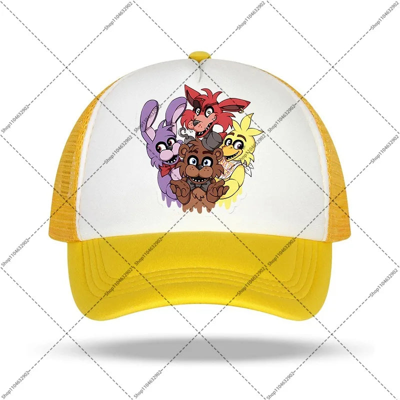 FNAF Baseball Cap Five Nights At Freddys Unisex Sun Hats Cartoon Anime Printed Hat Boys Girls Fashion Caps Birthday Party Gifts