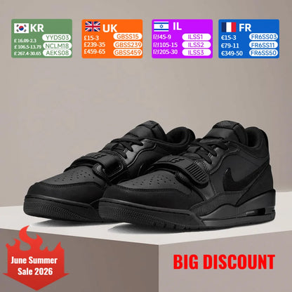 Nike Legacy 312 Black Knight Comfortable Anti-Slip Durable Low-Top Retro Basketball Shoes Men's Black IQ9784-001
