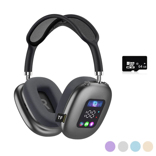 MAX600 Wireless Active Noise Cancelling Headphones – Bluetooth 5.2 Over-Ear Headset with Touch Control, LED Display & Microphone