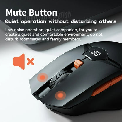 Ratón inalámbrico Bluetooth 2.4G con pantalla de visualización, batería de gran capacidad de 600mAh y botones de tono luminoso para gaming y oficina