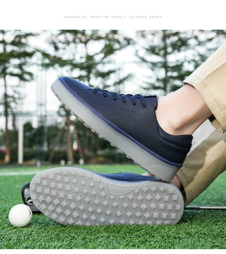 Golf Shoes Men Large Size Up to 47# Rotating Buckle Professional Non-Slip Spikeless Outdoor Beginner Training Golf Sneakers Unisex