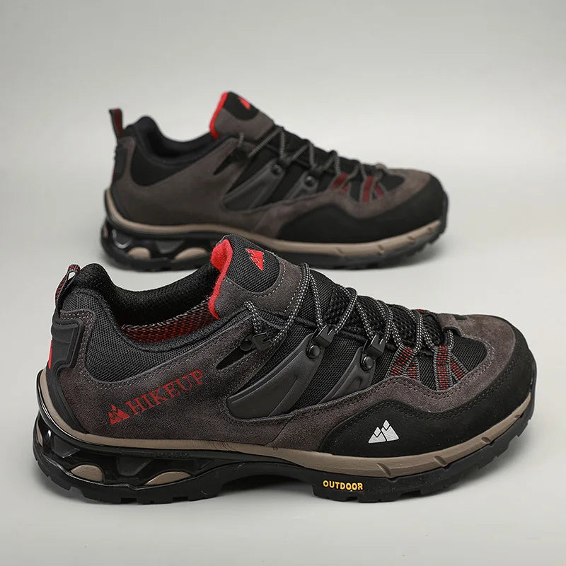 HIKEUP Non-Slip Wear-Resistant Outdoor Hiking Shoes, Breathable Splashproof Climbing Sneakers for Men, Trekking, Tourism, Mountain Shoes