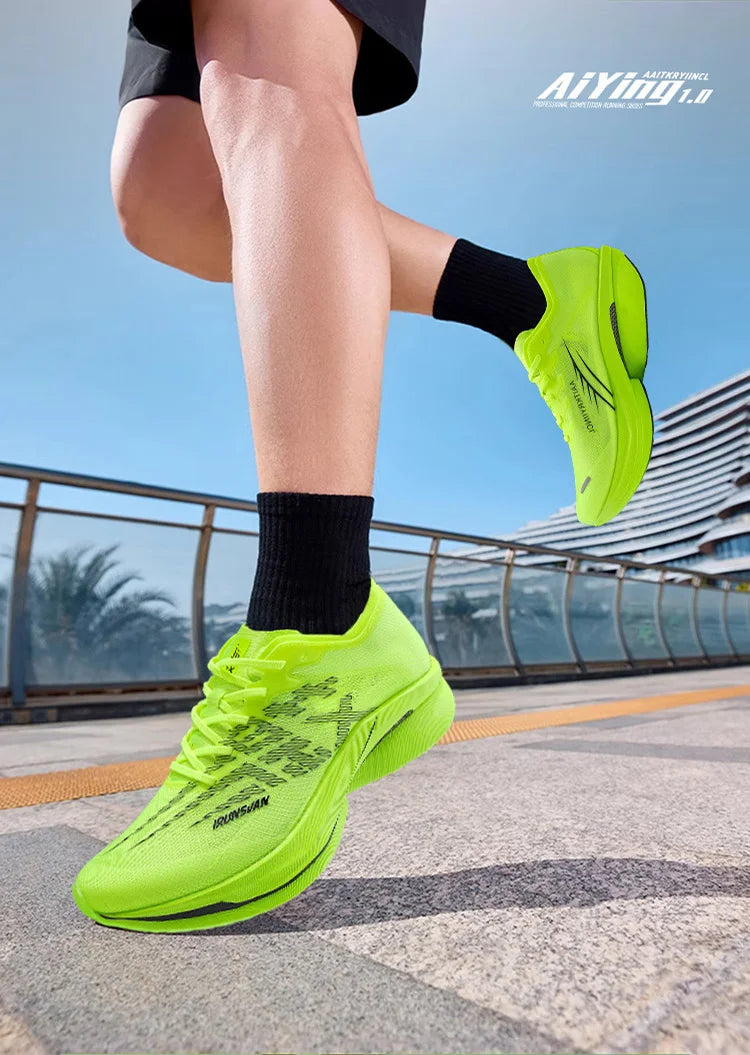 IRUNSVAN Carbon Plate Sports Shoes, Marathon Professional Running Shoes, Shock Absorbent Breathable Jogging Shoes, Unisex Model 095
