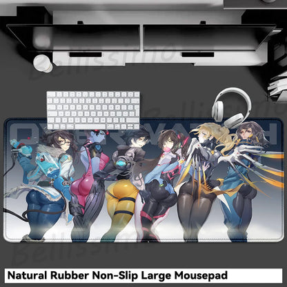 Acessórios Gaming O-Overwatch D-D.va Tapete de Rato Grande para Teclado e Rato, Deskmat XXL Estendido para PC, Tapete Gamer