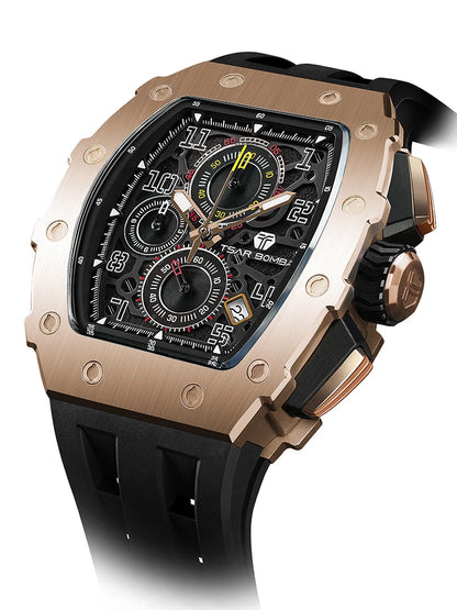 Reloj TSAR BOMBA New TB8204 para hombre, cronógrafo de cuarzo japonés, resistente al agua 50M, reloj de pulsera deportivo de moda, reloj masculino de lujo, regalo para hombre