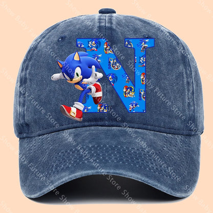 New Cartoon Cute Retro Baseball Caps Sonics Letter Man Boys Hat Hip Hop Breathable Mesh Hats Cute Anime Sunbonnet Birthday Gifts