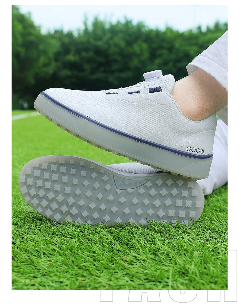 Golf Shoes Men Large Size Up to 47# Rotating Buckle Professional Non-Slip Spikeless Outdoor Beginner Training Golf Sneakers Unisex