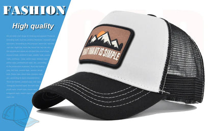 Letter Mesh Breathable Hat Women Men Embroidery Blocking Baseball Cap Sunshade Outdoor Sports Cycling Travel Sun Hat Dad Hat