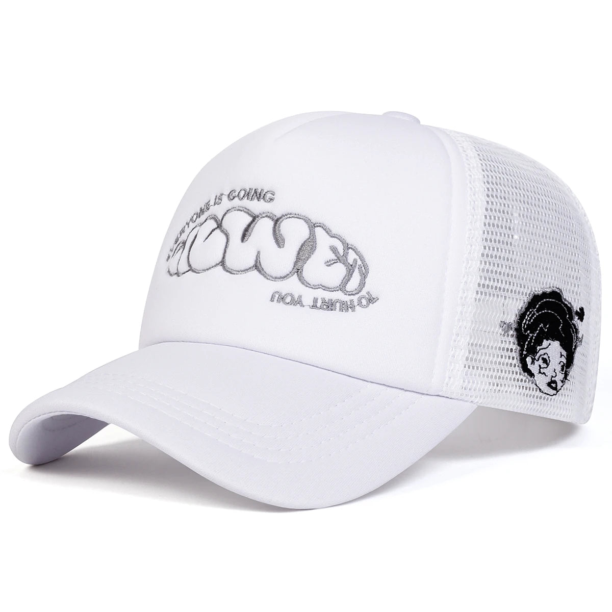 Unisex EVERYONE IS GOING Letter Embroidery Baseball Net Caps Spring Summer Outdoor Adjustable Casual Hats Dad Hat Sunscreen Hat
