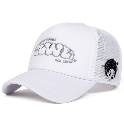 Unisex EVERYONE IS GOING Letter Embroidery Baseball Net Caps Spring Summer Outdoor Adjustable Casual Hats Dad Hat Sunscreen Hat