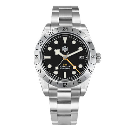 San Martin Neue 39mm NH34 BB GMT Automatikuhr, mechanische Sportuhr, Saphirglas, Leuchtanzeige, wasserdicht bis 100m, für Herren, Relogio SN0054