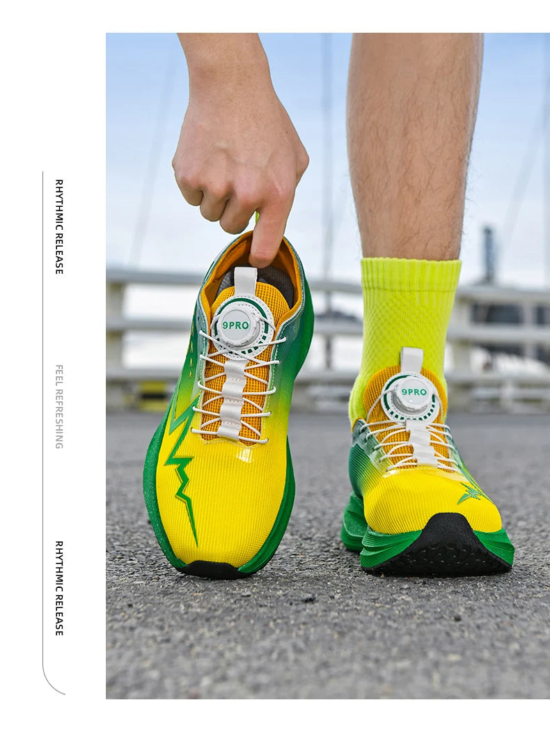 Men Marathon Running Shoes Carbon Board Speciality Sports Breathable Lightweight Women's Comfortable Athletic Nonskid Sneakers