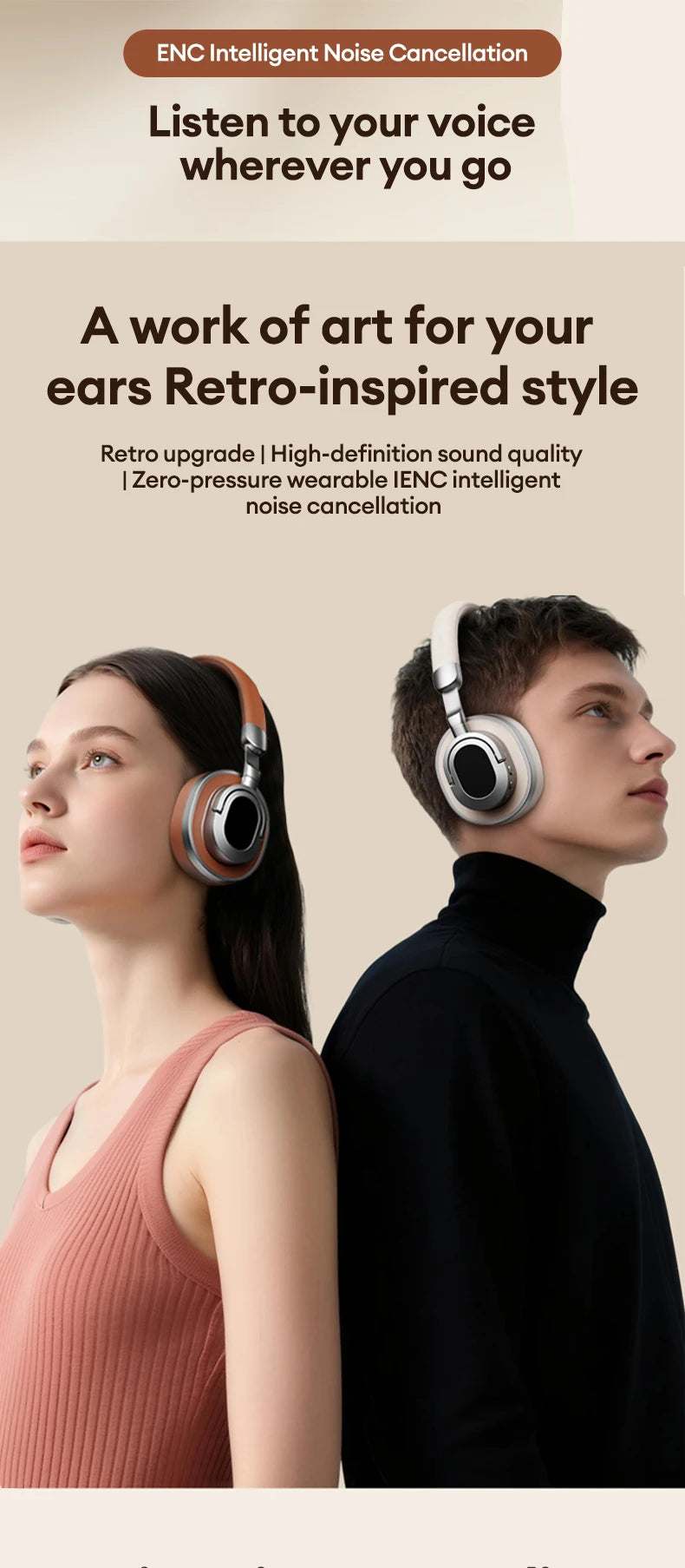 Cuffie over-ear Lenovo LE602 Bluetooth 6.0 – Headset gaming HiFi stereo ANC wireless e cablato con microfono ENC HD