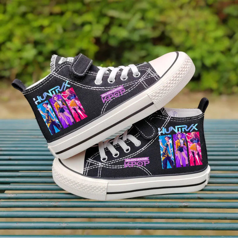 Chaussures en toile pour enfants Rumi Mira Zoey, chaussures pour filles, chaussures de sport, baskets à motifs, chaussures pour enfants, chaussures de tennis à tige haute, chaussures de ville.