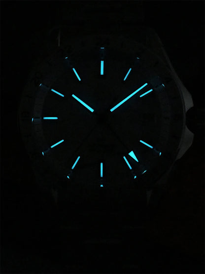 Relógio de Luxo para Homem San Martin 39mm com Mostrador em Pedra Aventurina, NH34 GMT Automático Mecânico, Safira, Impermeável e Luminescente SN0129