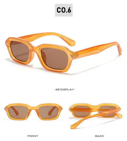 BOYSEEN Beach Sunglasses Man Summer Orange Sun Glasses UV400  Narrow frame square punk sunglasses show