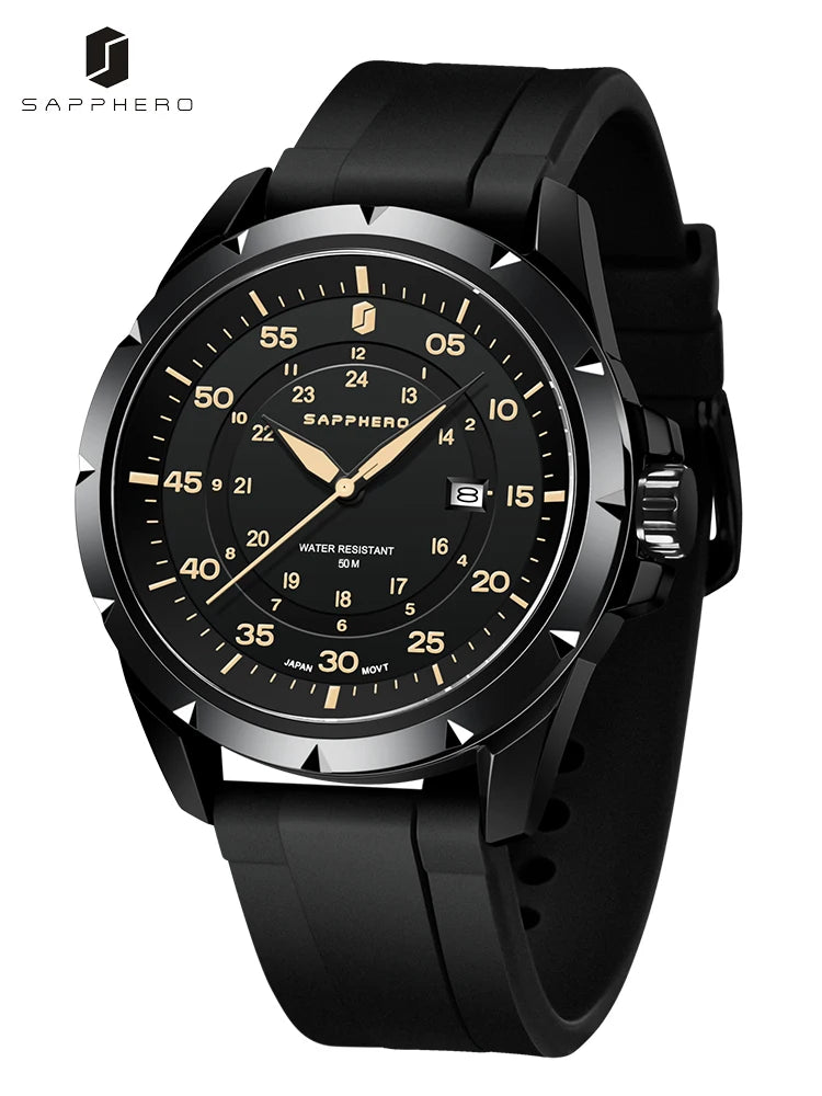 SAPPHERO Herrenuhr – Luxuriöse Quarzuhr, wasserdicht bis 50 m, ausgestattet mit einem importierten Uhrwerk und einem Edelstahlgehäuse – Eine ideale Geschenkidee für Herren.