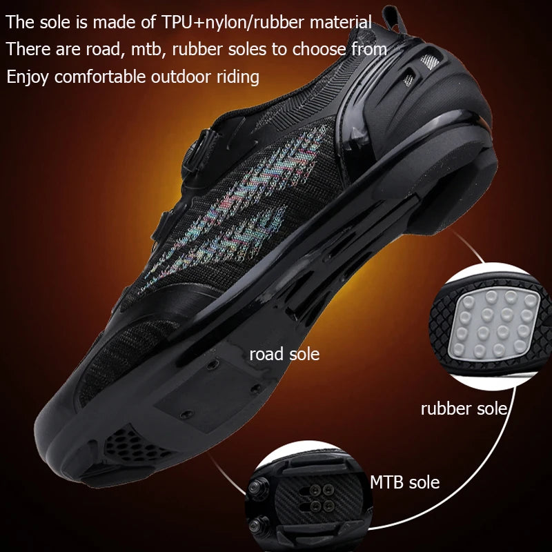 MTB Cycling Shoes for Men and Women T03 Purple Breathable Speed Self-Locking Road Cycling Sports Shoes Outdoor Racing Training Sneakers