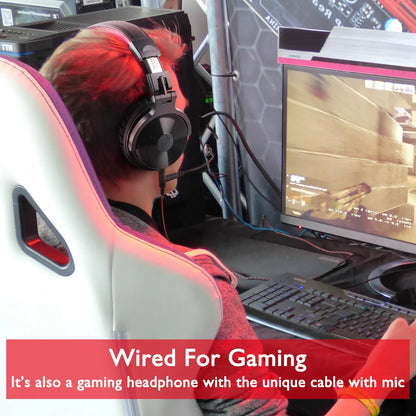 Cuffie da gaming wireless OneOdio Pro-M Bluetooth 5.2 HiFi stereo, autonomia 110H con microfono, bassi profondi, cuffie over-ear pieghevoli