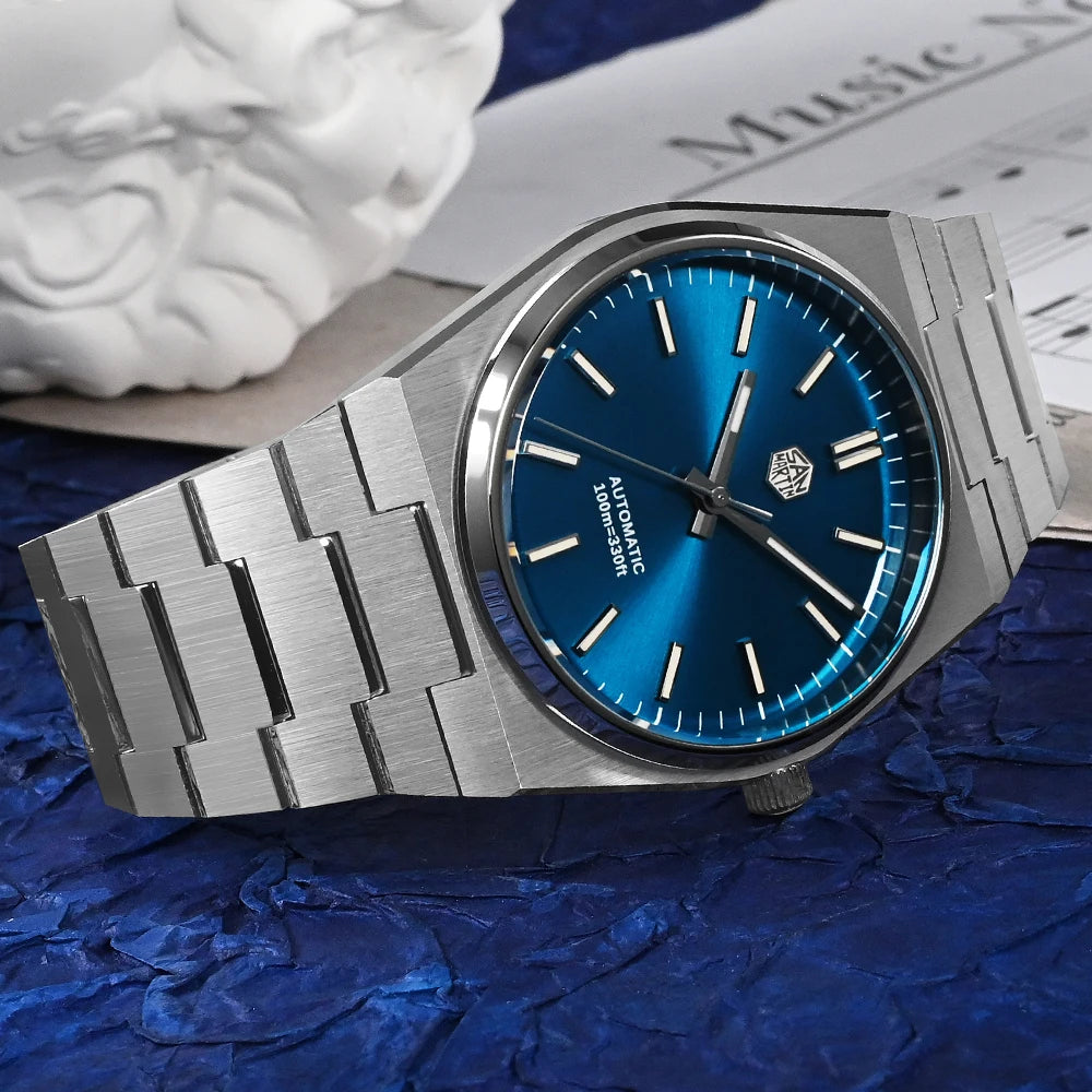 San Martin klassische Herrenuhr 40mm Miyota 9015 Luxus-Dresswatch Automatik-Mechanikuhr mit Schnellwechselarmband SN0023 Reloj