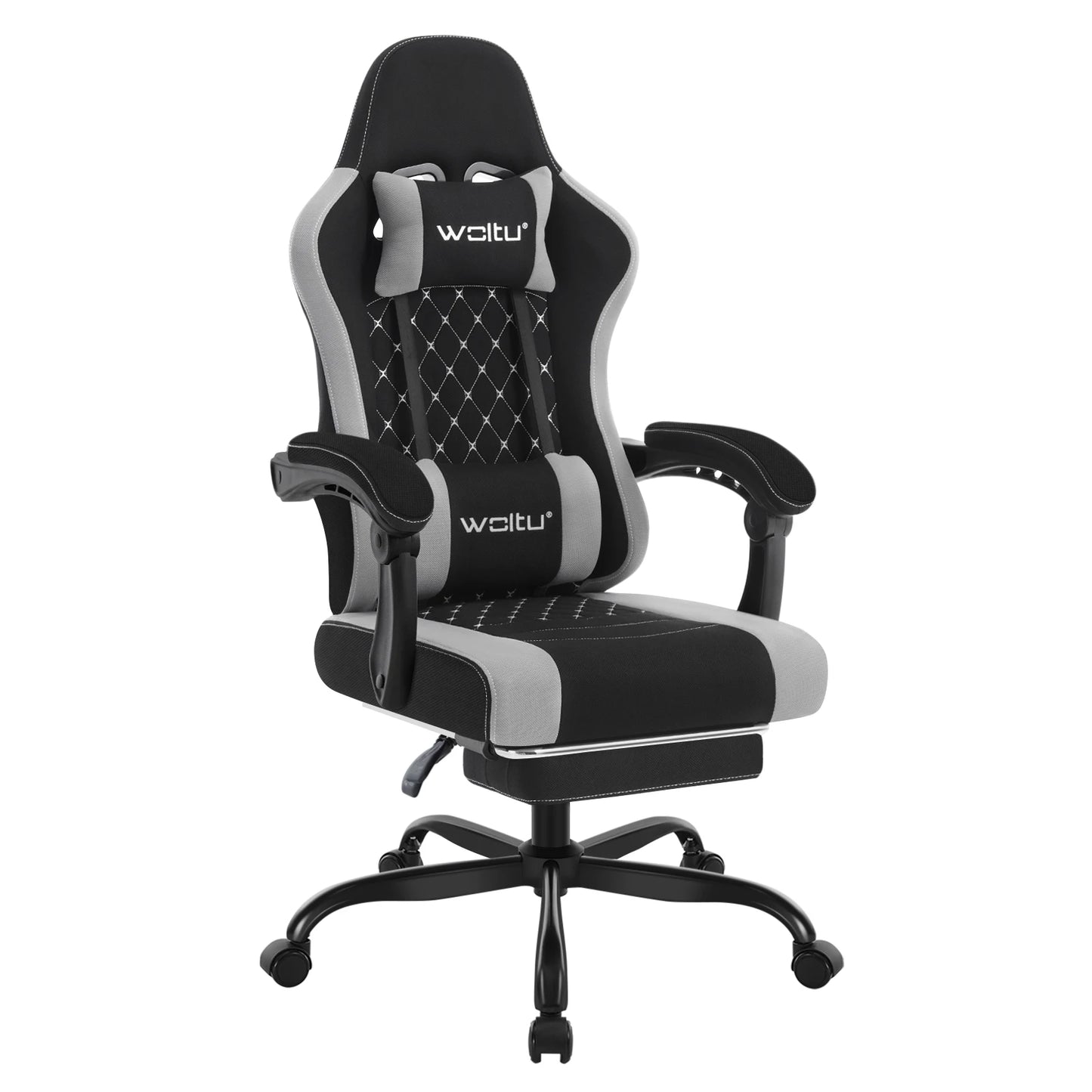 Sedia da ufficio girevole WOLTU con funzione massaggio, poltrona ergonomica con cuscino e poggiapiedi, sedia gaming regolabile in altezza