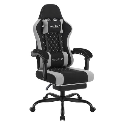 Sedia da ufficio girevole WOLTU con funzione massaggio, poltrona ergonomica con cuscino e poggiapiedi, sedia gaming regolabile in altezza