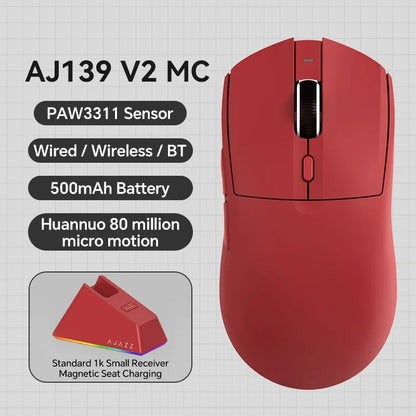 AJAZZ AJ139 V2 MC/AJ139 PRO kabellose Gaming-Maus mit PAW3311/PAW3395-Sensor, 12000DPI/26000DPI, 500mAh, Bluetooth-Gaming-Maus für PC