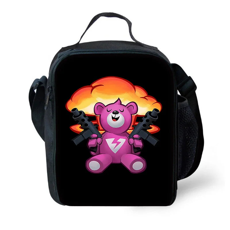 Saco térmico infantil F-FortniteS de grande capacidade para menino e menina, lancheira térmica reutilizável para estudante, piquenique e atividades ao ar livre