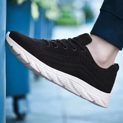 Zapatillas deportivas para hombre para correr y hacer jogging, sneakers casuales de exterior con cordones, malla transpirable ligera, para tenis y caminar al aire libre, tallas 39-46