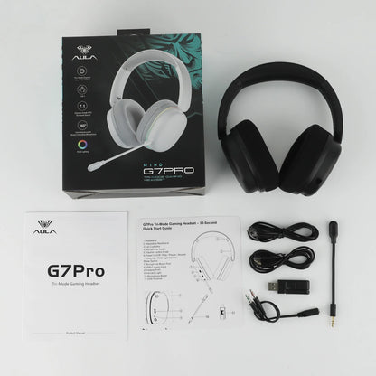 AULA G7 Pro Gaming-Headset 7.1 Surround Sound Kabellose Bluetooth 5.3-Kopfhörer mit geräuschunterdrückendem Mikrofon für PS5/PS4/PC/Switch