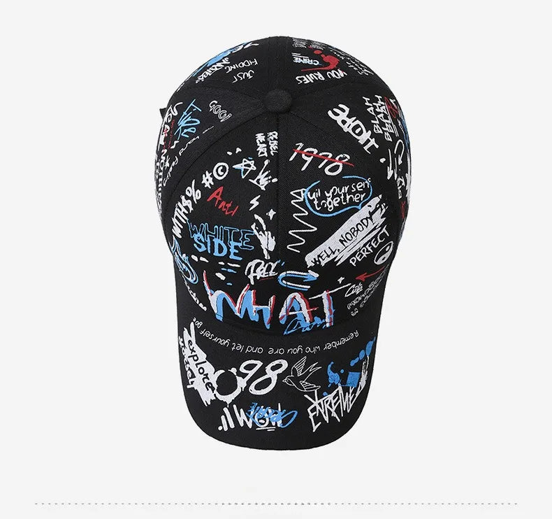 Nova moderna pamučna bejzbolska kapa s grafitima za žene i muškarce, uniseks tiskana snapback kapa, hip-hop trendi kapa za van, za muškarce i žene
