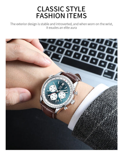 QINGXIYA Luxury Man Watch Quartz Waterproof Luminous Date Chronograph Leather Men Wristwatch Military Sports Men's Watches Reloj