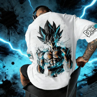 2026 Summer Dragon Ball T-Shirt aus 100% Baumwolle für Herren – neuer Anime-Print, bequem und atmungsaktiv, Plus Size, lässig und locker sitzend